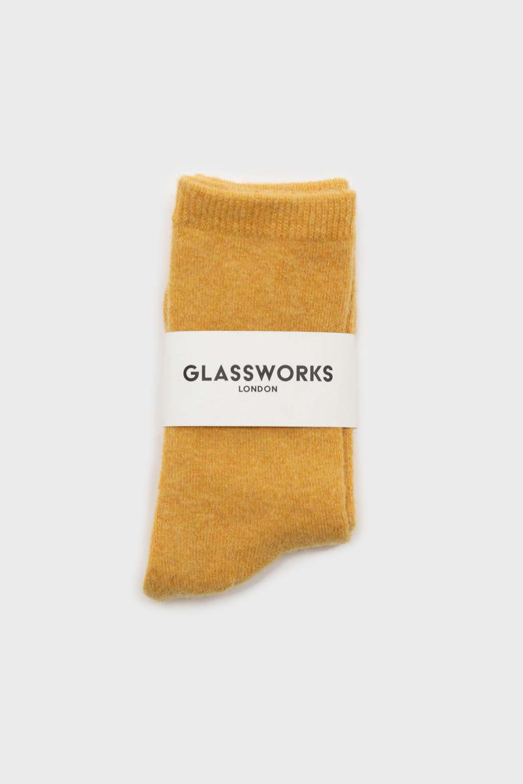 Yellow smooth wool long socks_3