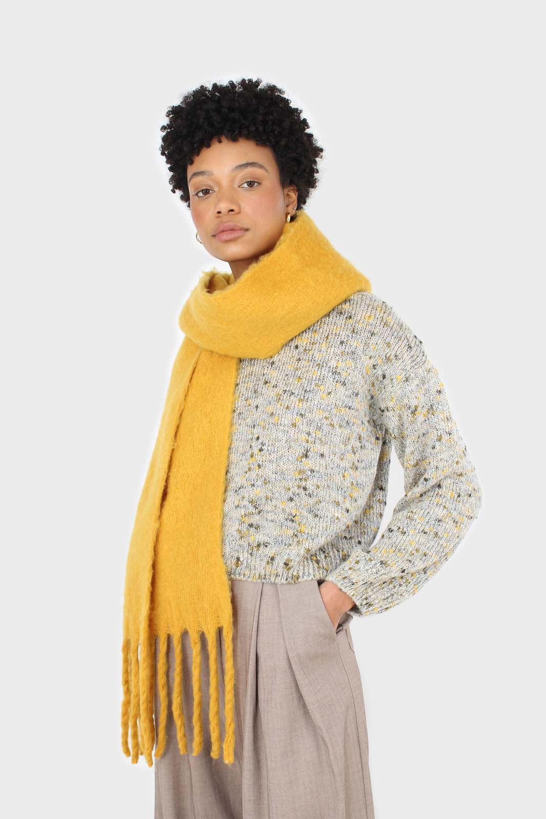 Beige herringbone smart tailored trousers_6