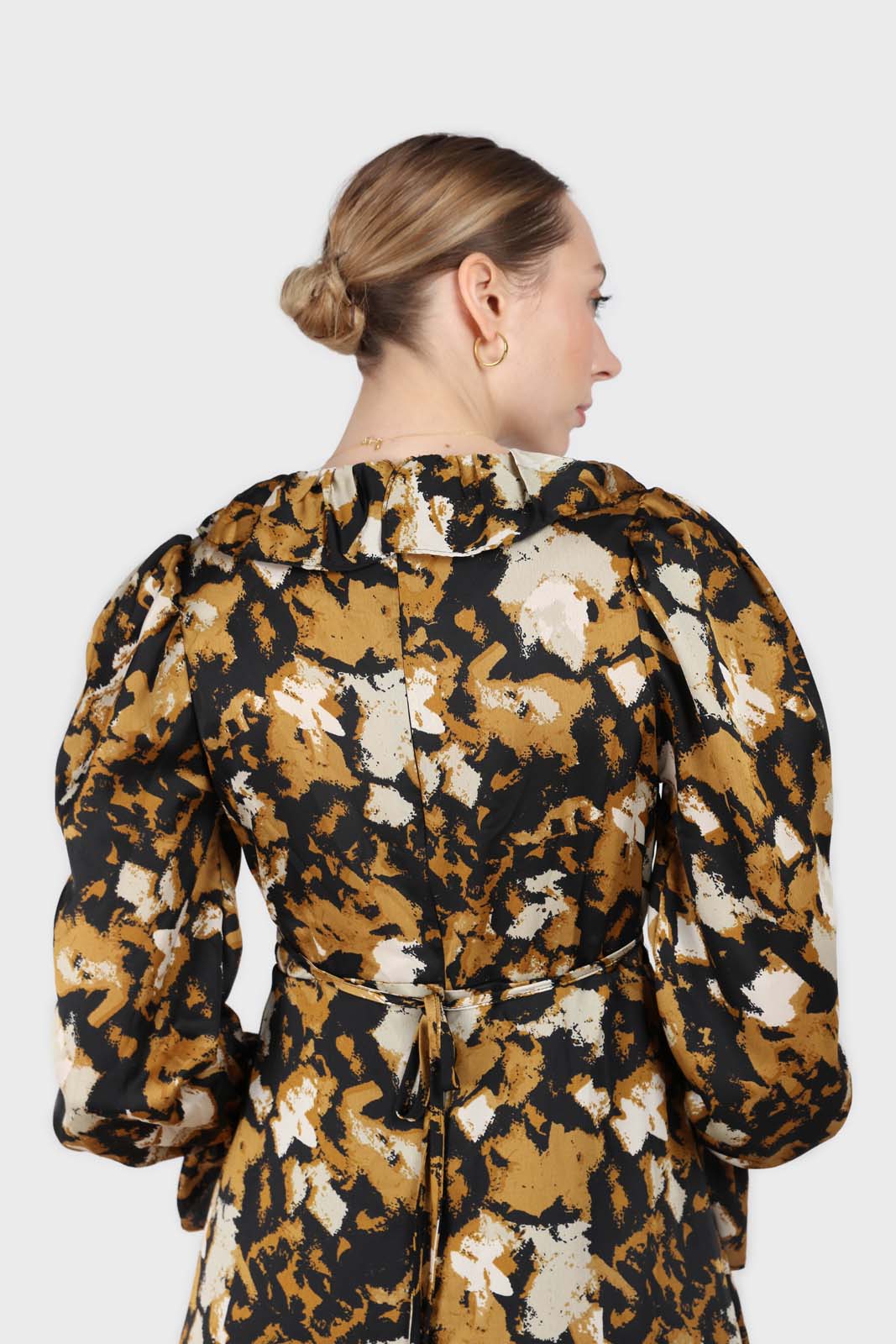 Mustard and black printed wrap maxi dress_5