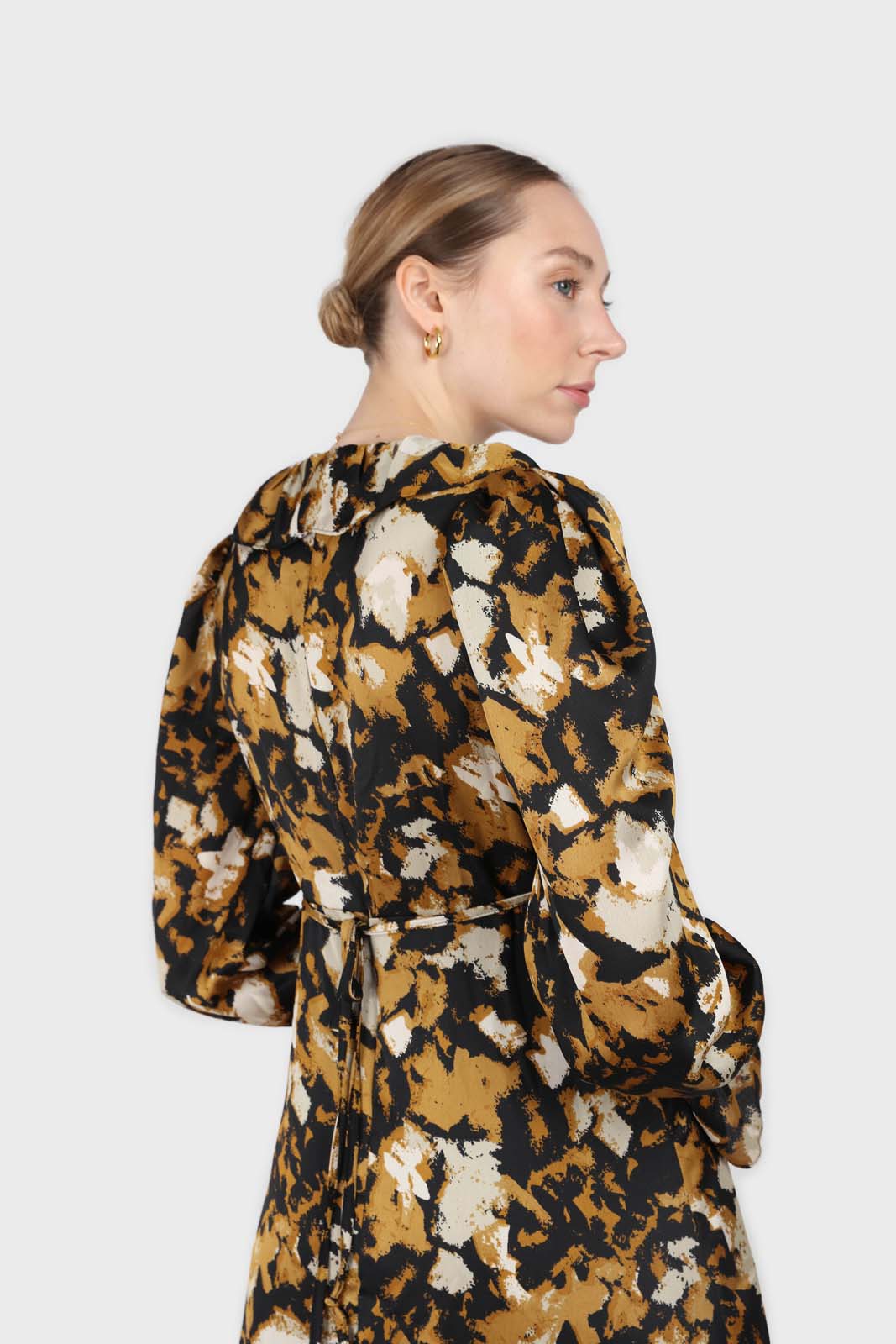 Mustard and black printed wrap maxi dress_6