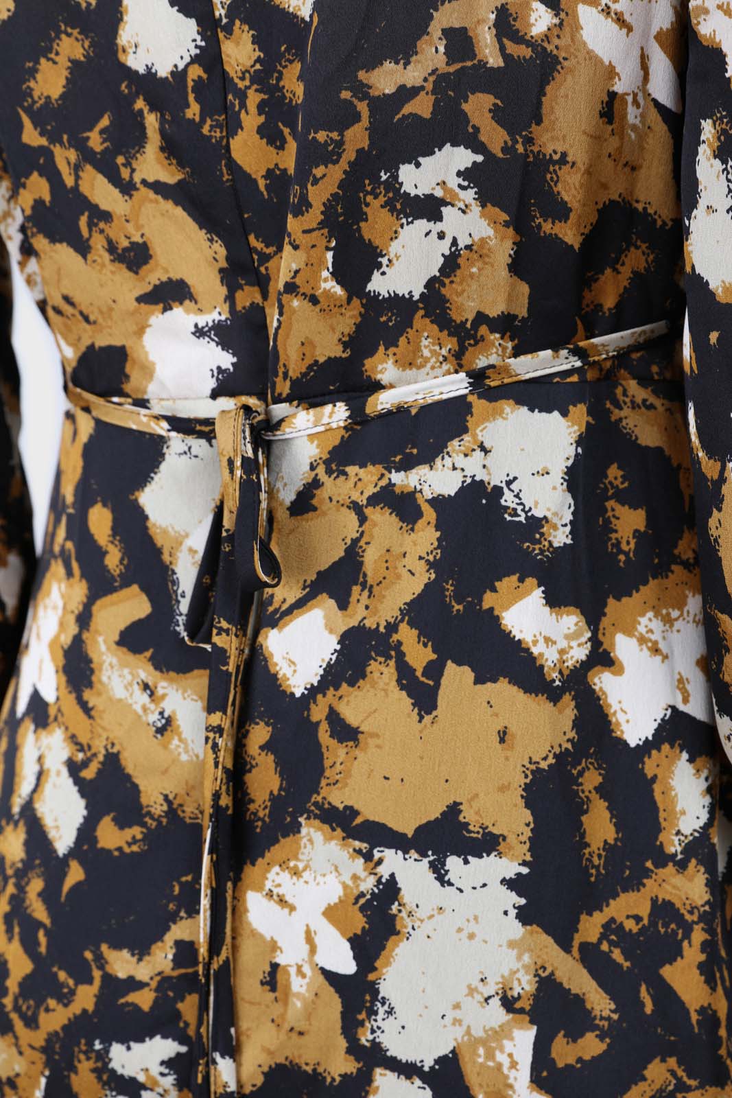 Mustard and black printed wrap maxi dress_7