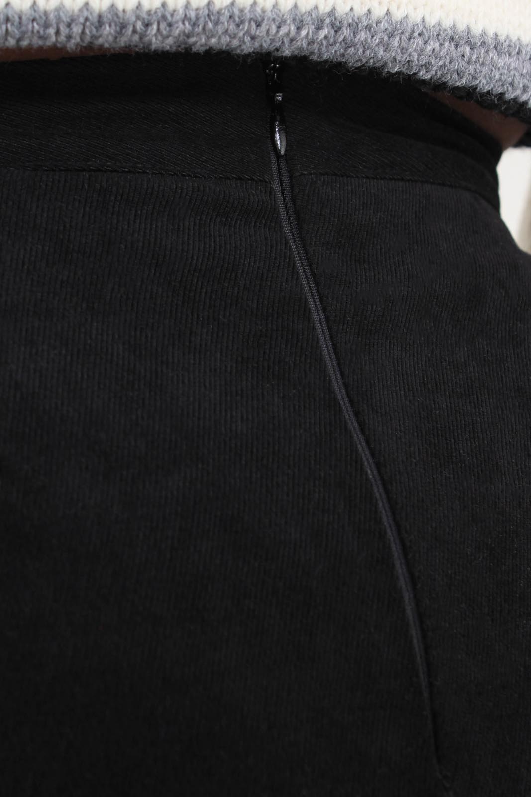 Black double button panel pocket mini skirt_7