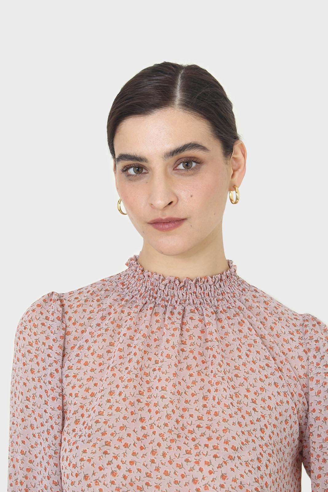 Lilac floral high neck long sleeved top_9