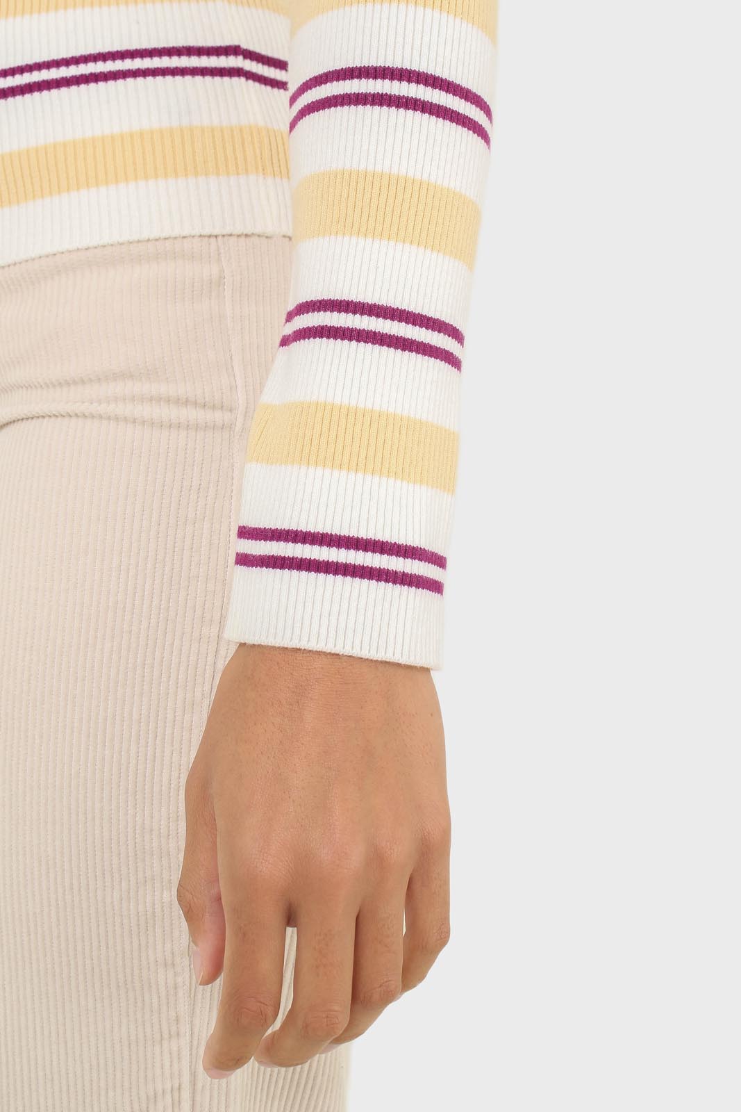 Ivory purple and yellow multistripe knit top_6
