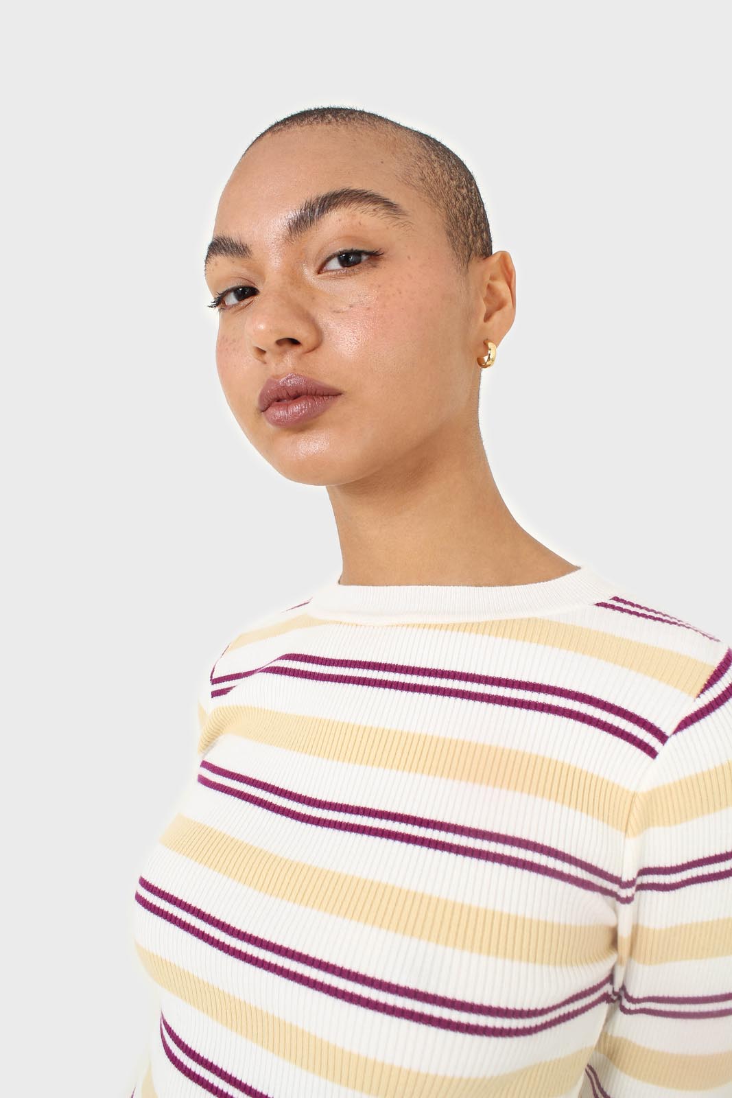 Ivory purple and yellow multistripe knit top_2