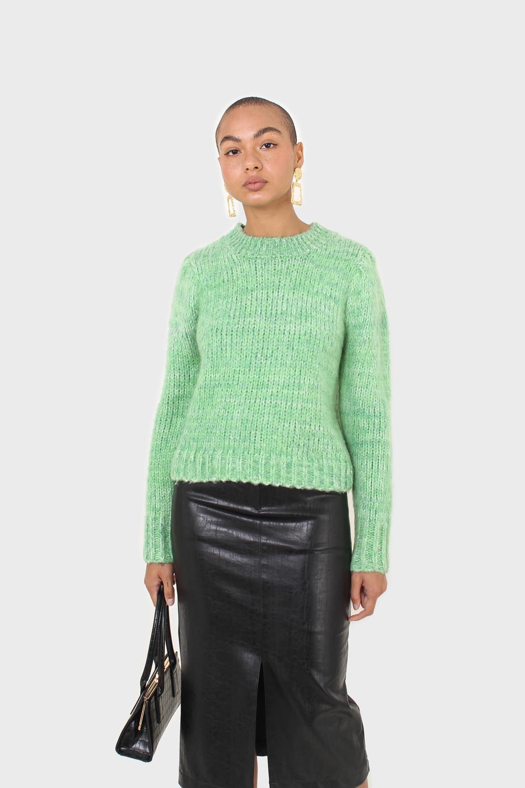 Bright green alpaca fuzzy jumper_4