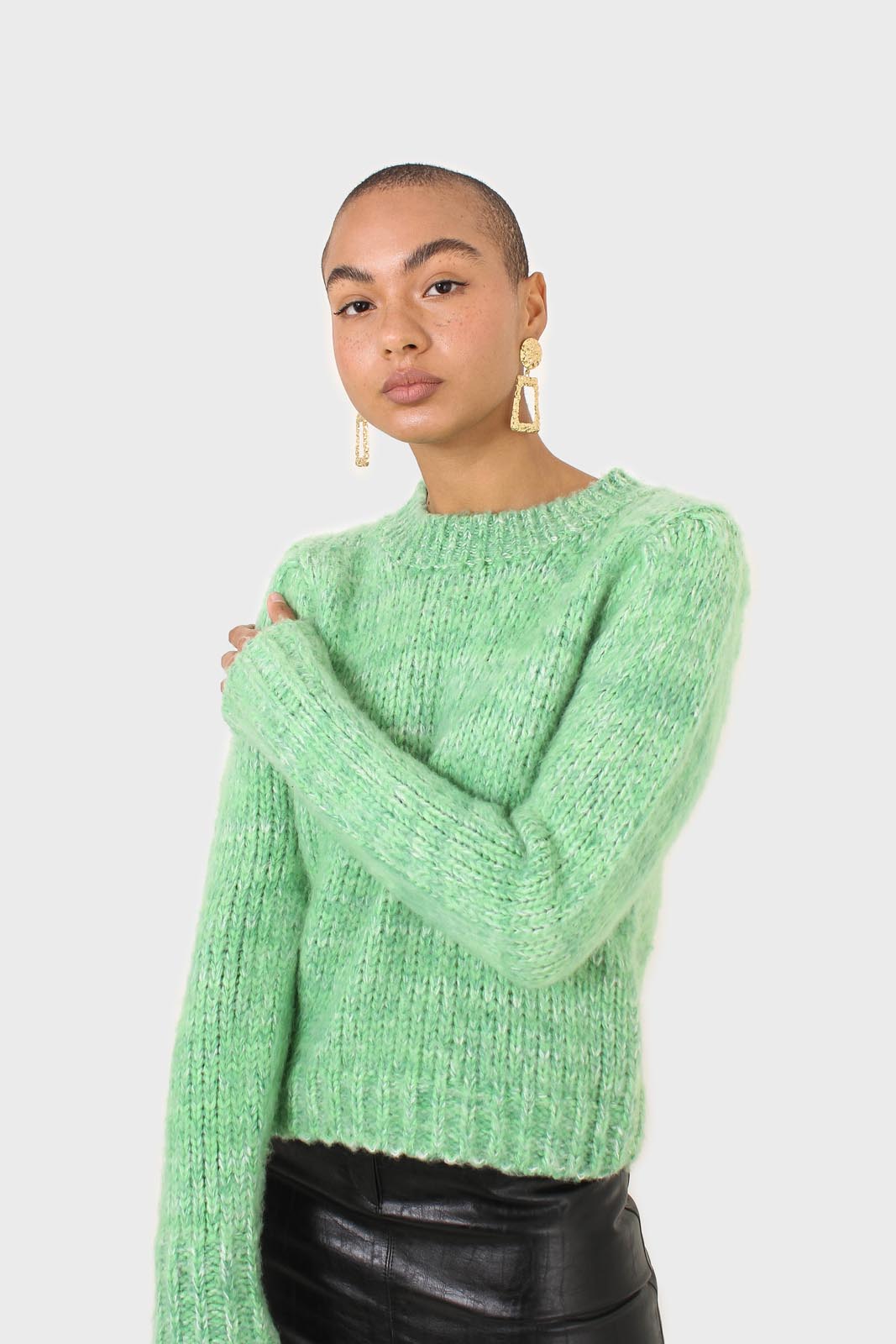 Bright green alpaca fuzzy jumper_8