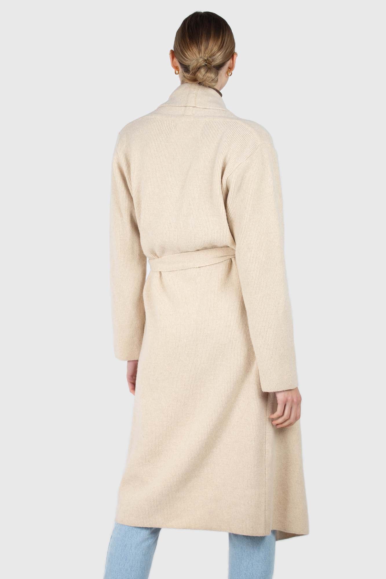 Beige wool blend extra long cardigan_4