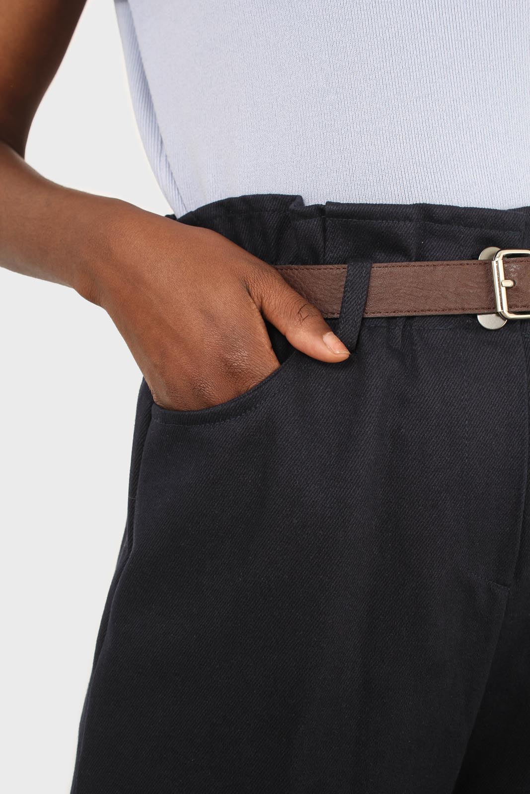 Navy boy fit belted trousers_4