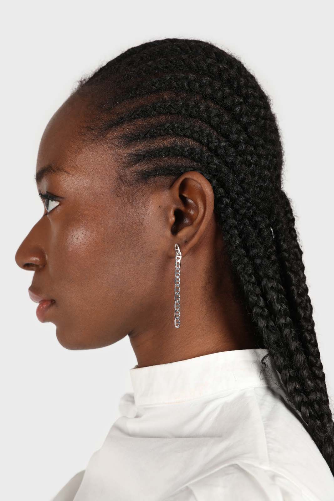 Silver figaro chain drop earrings_4