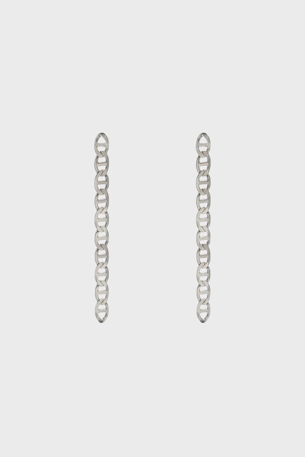 Silver figaro chain drop earrings_3