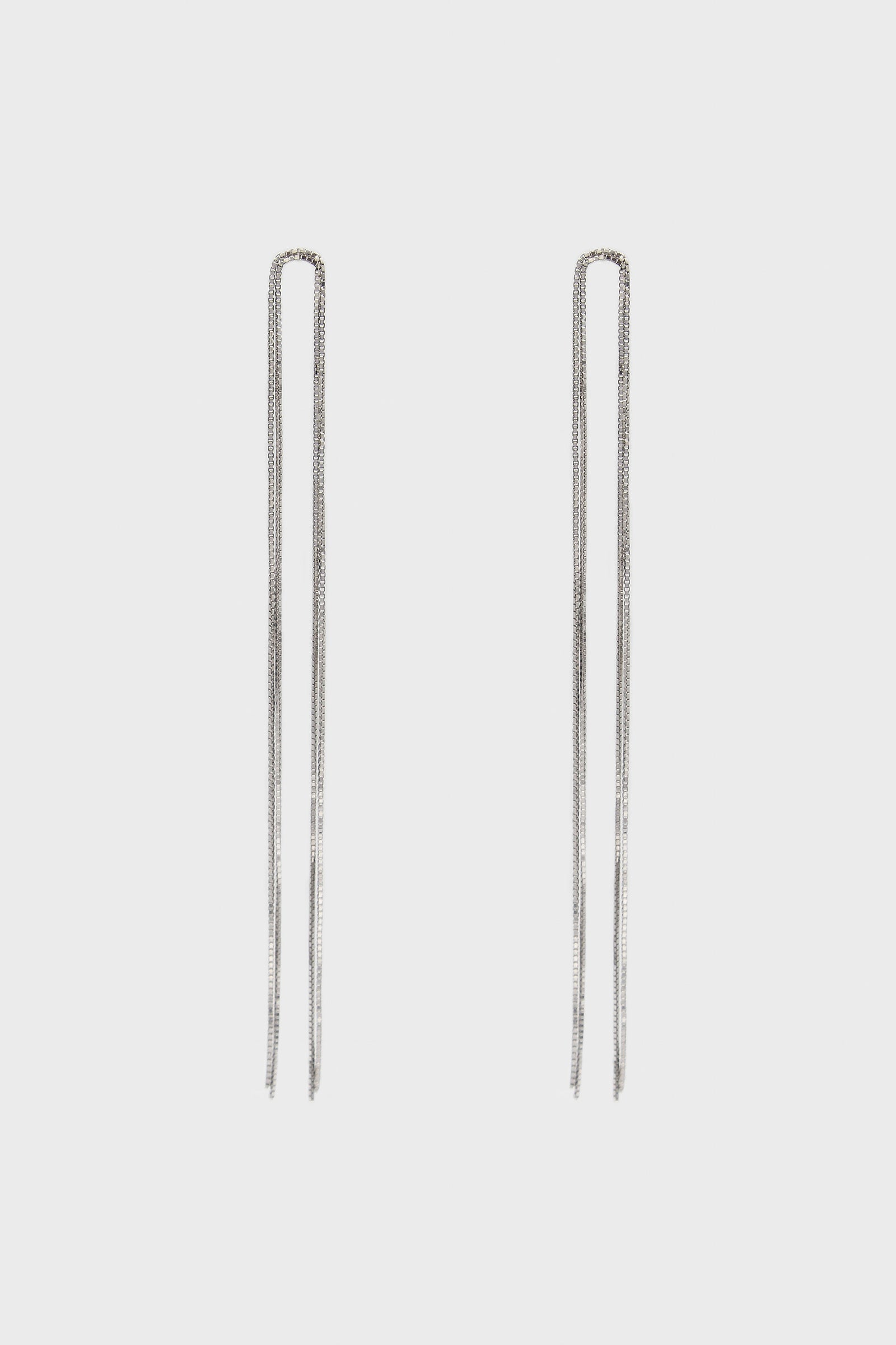 Silver multi strand long drop earrings_1