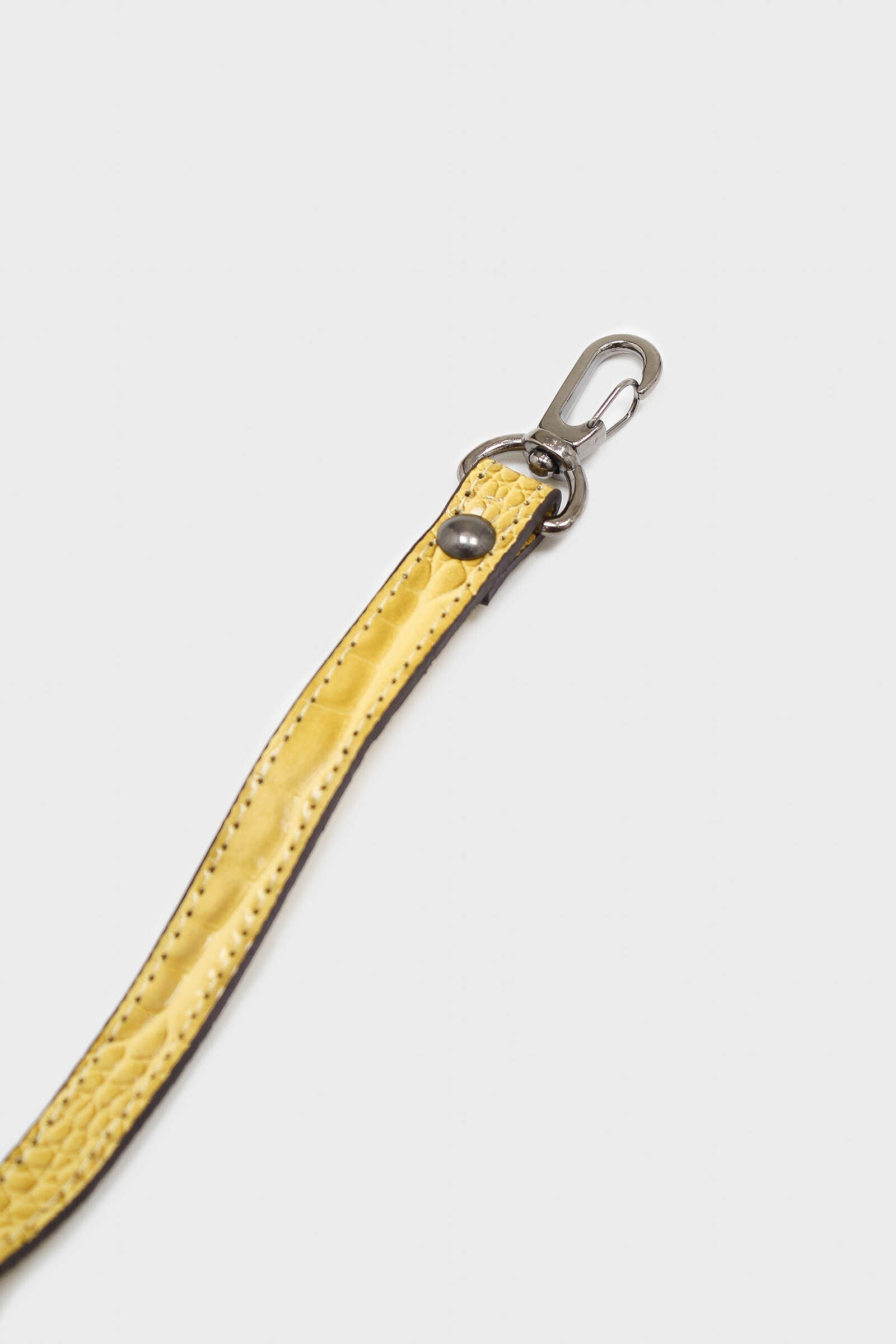 Yellow croc skin rectangle thick chain handbag_6