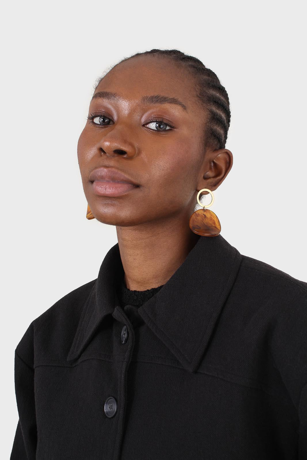 Black patch pocket button up twill jacket_4