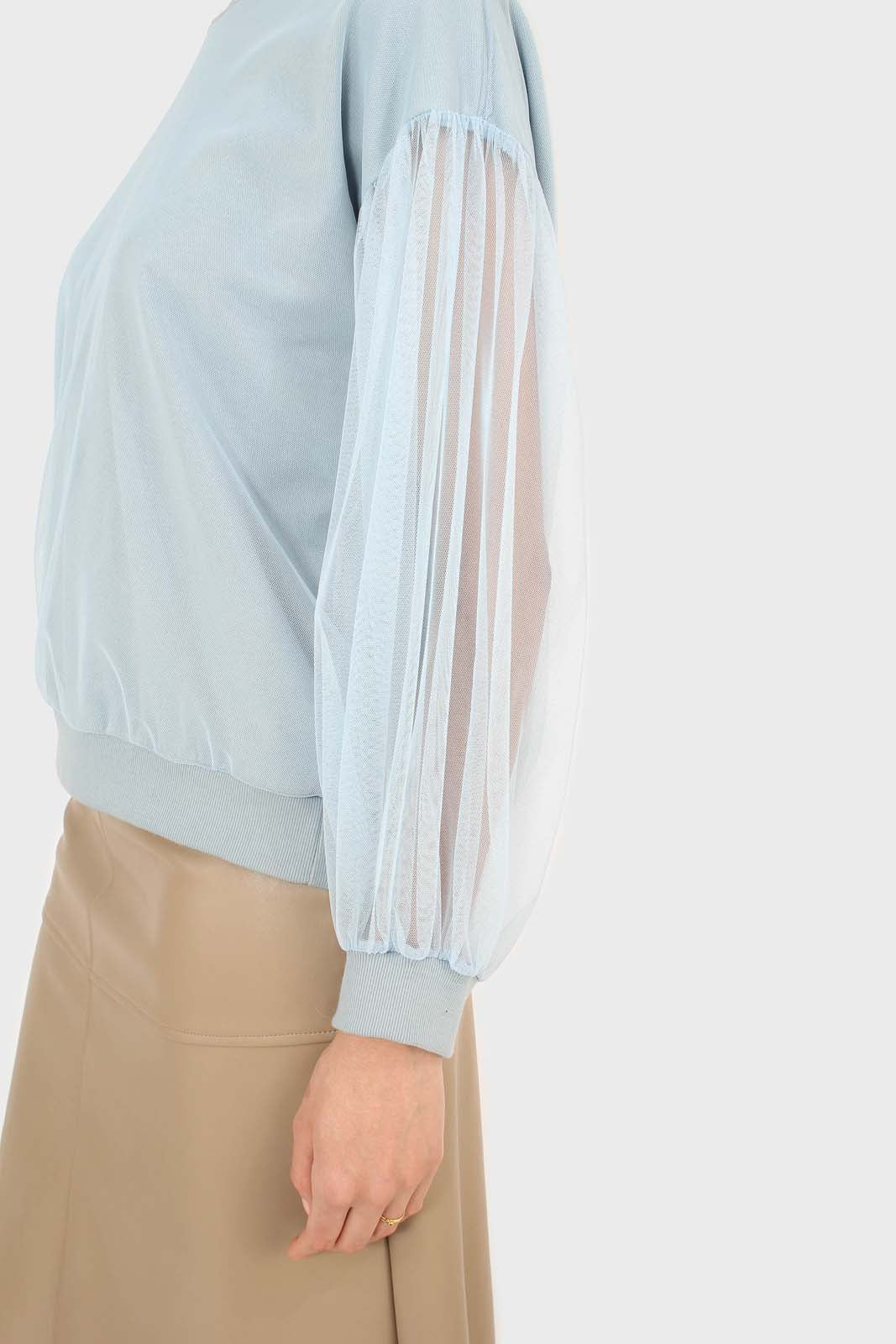 Blue sheer sleeve sweatshirt_5