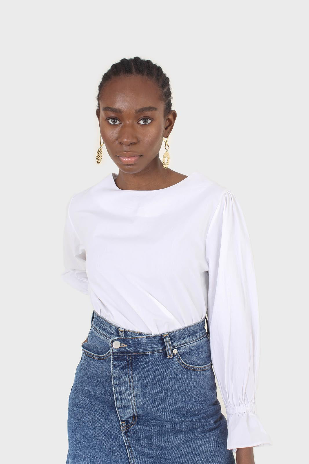 White cotton frill long sleeved top_7