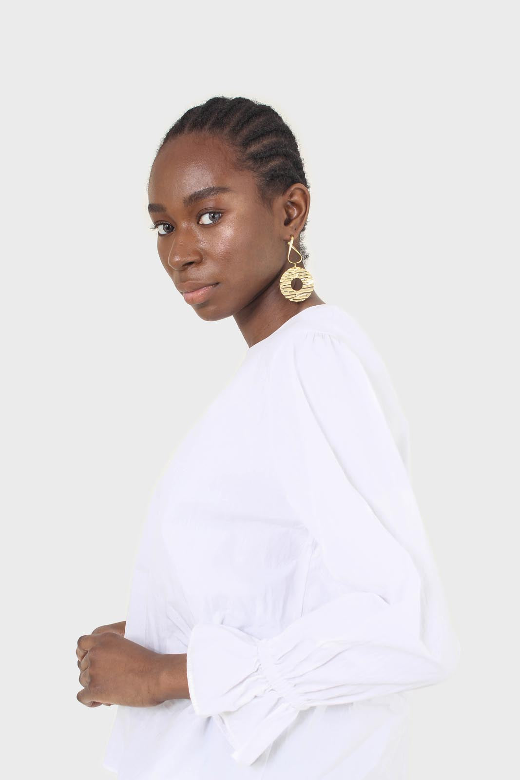 White cotton frill long sleeved top_10