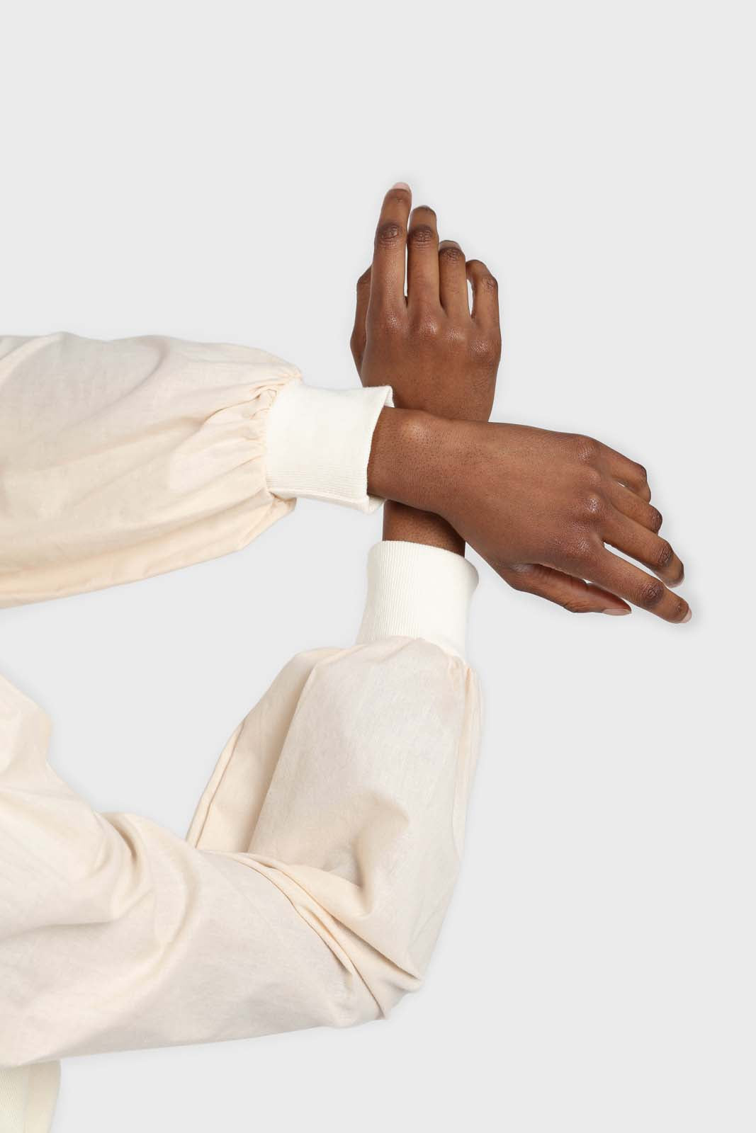 Cream balloon sleeve crop sweatshirt_5