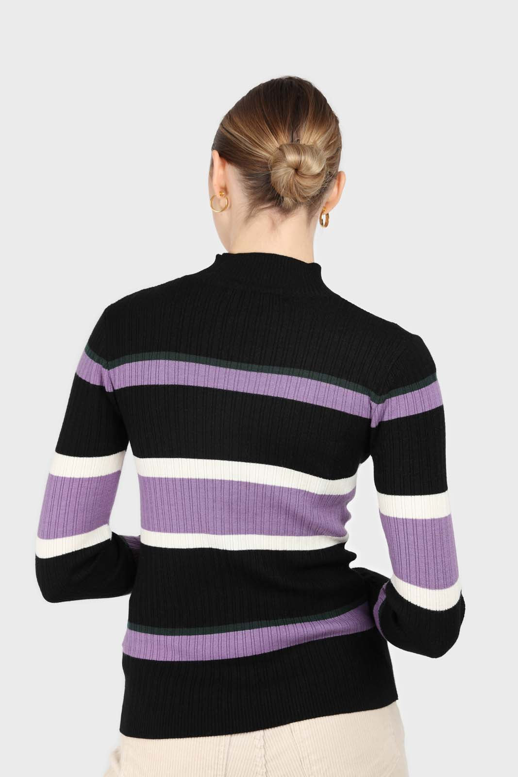 Black and lilac multi stripe long sleeve top_4
