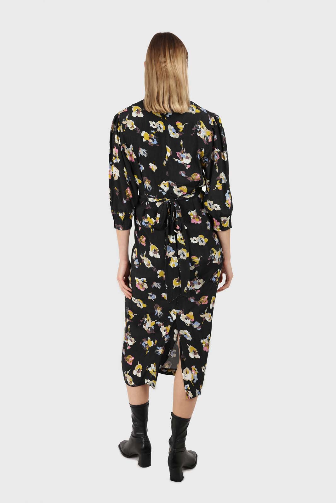 Black floral bias cut long sleeved maxi dress_2