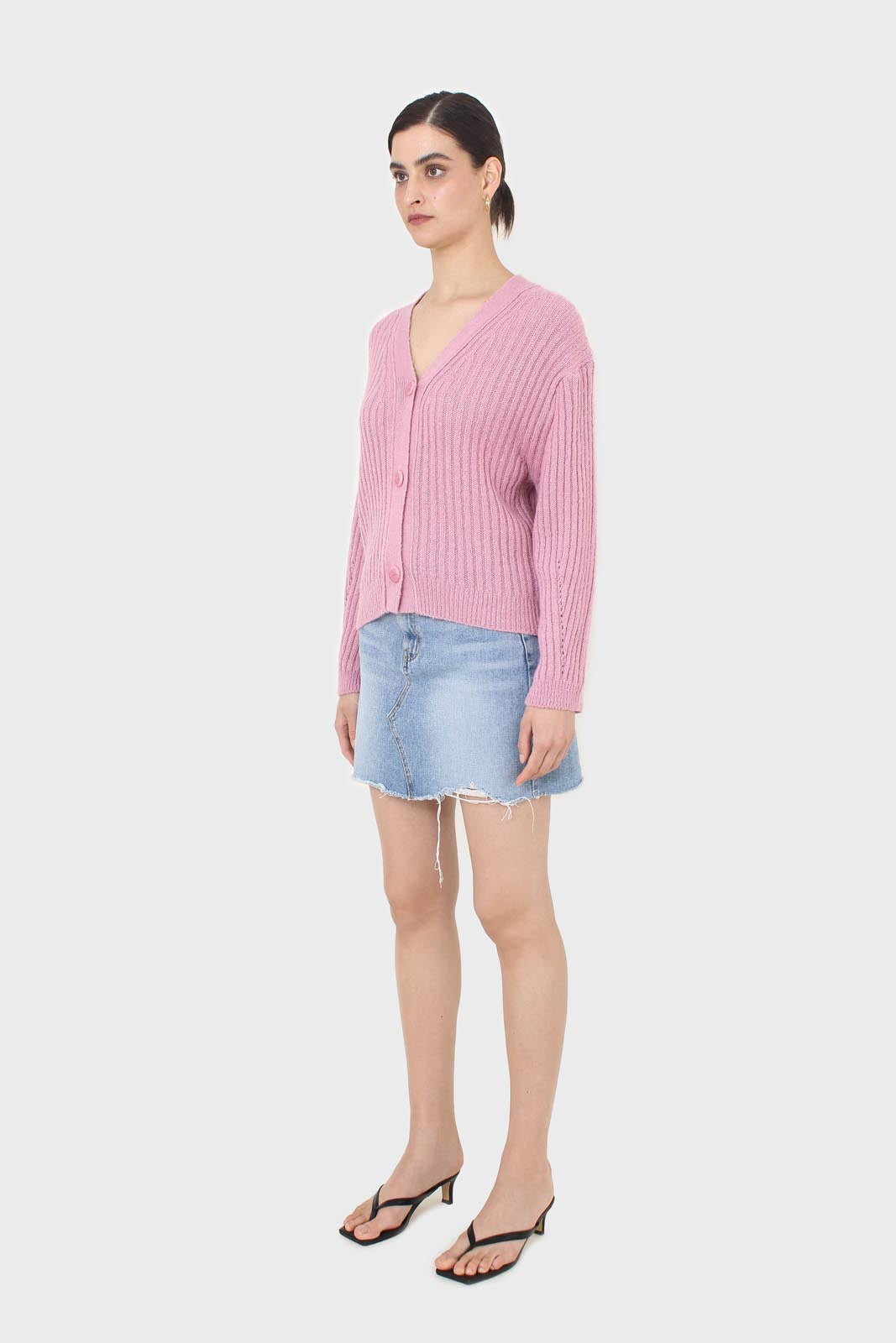 Pink ribbed alpaca blend cardigan_4