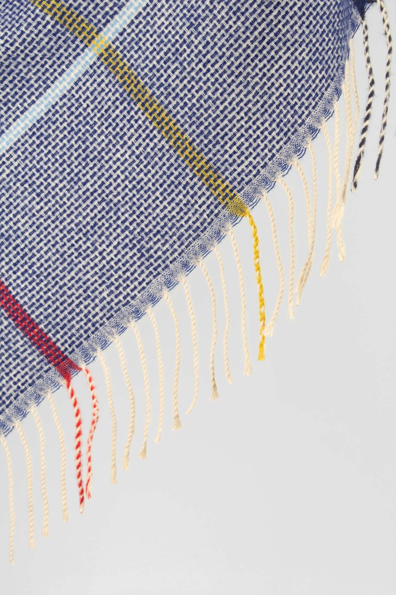 Blue multicolor box check scarf_4