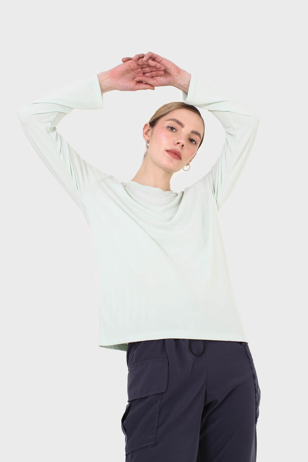 Mint green high neck perfect long sleeved tee_5