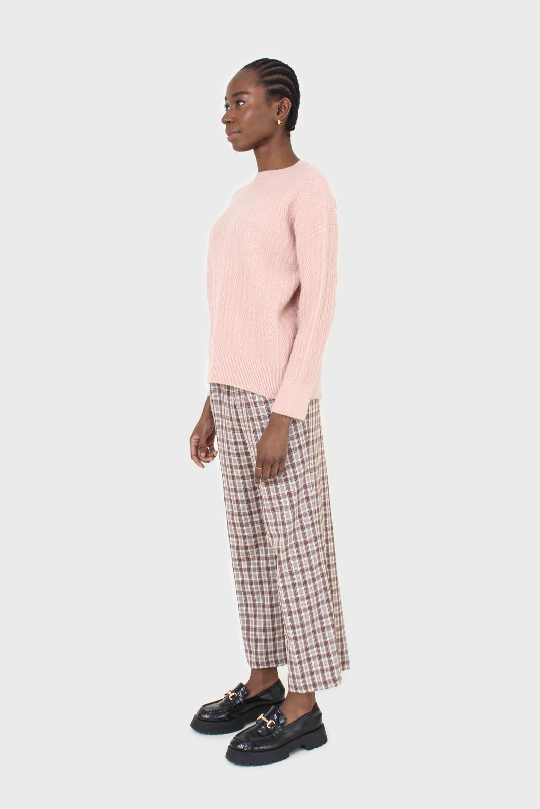Pink patterned brush crew neck jumper_3