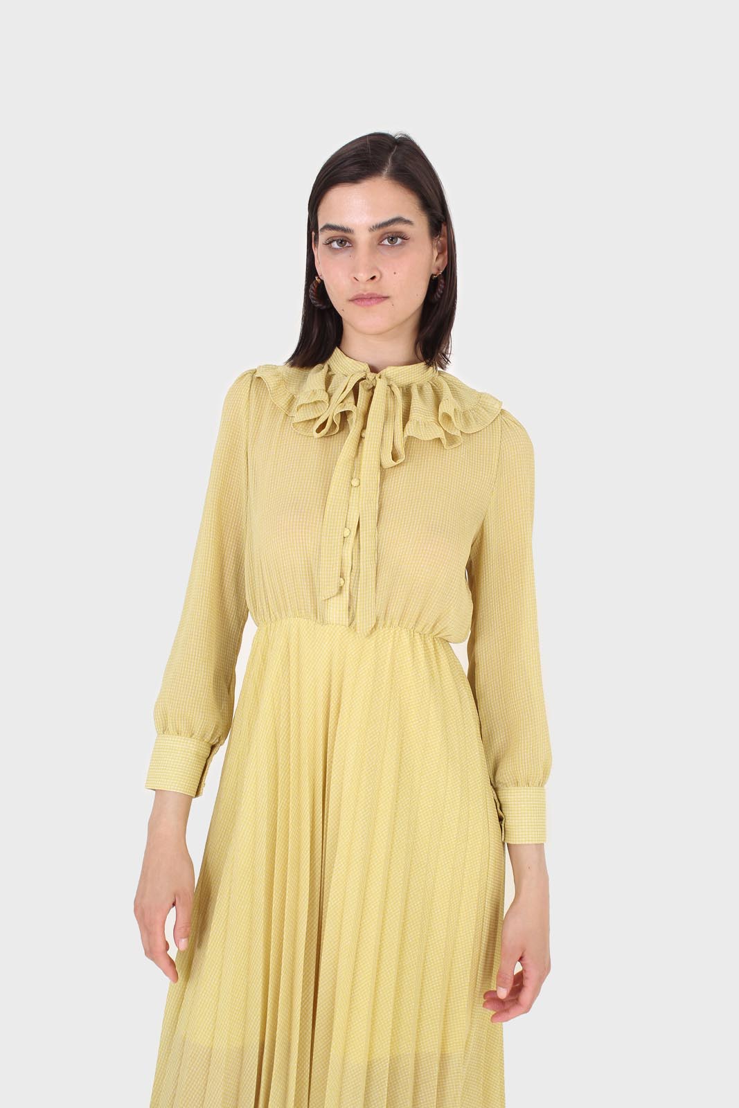 Yellow ruffle tie dress_4