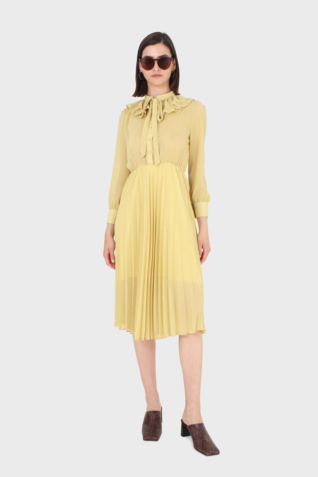 Yellow ruffle tie dress_1