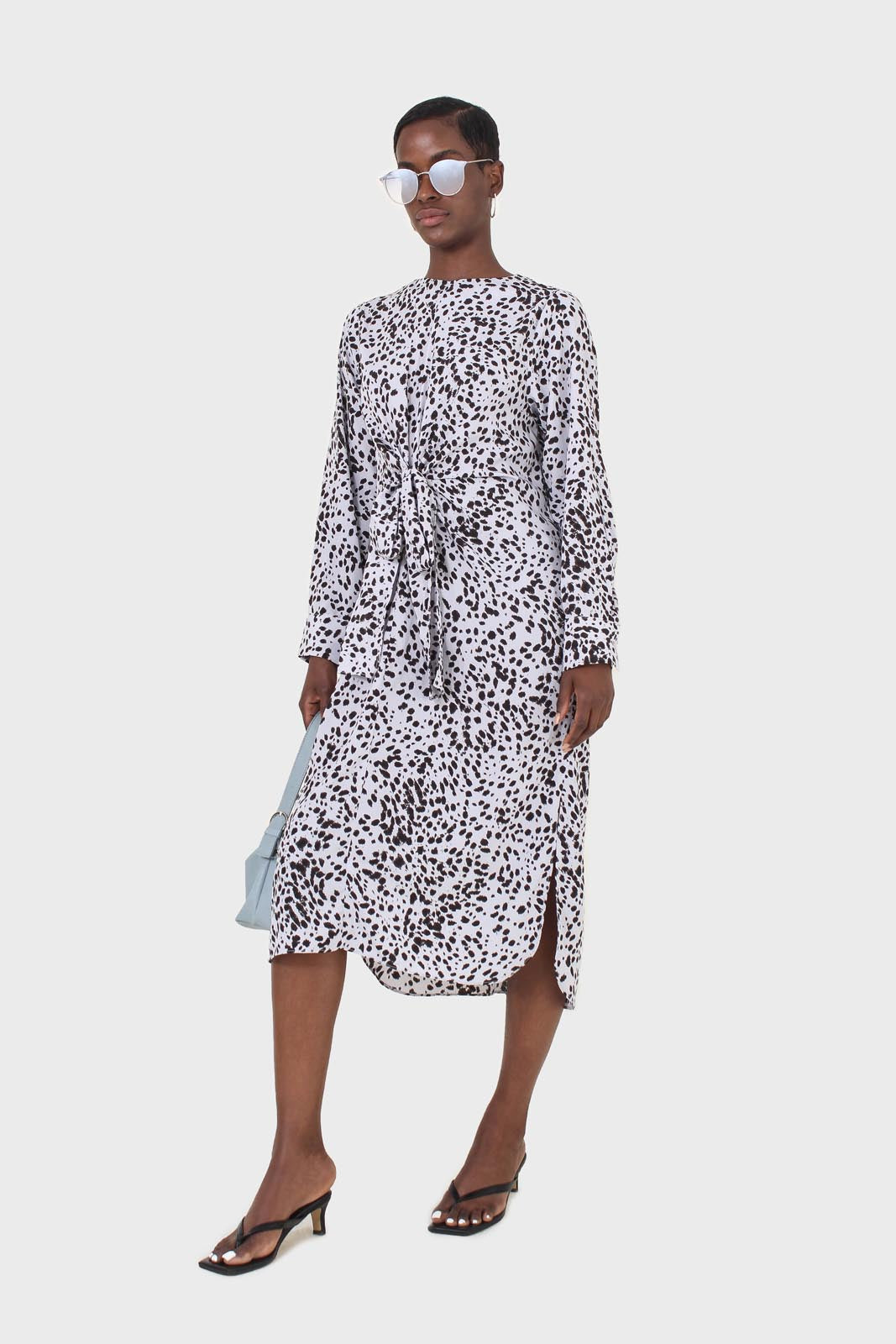 Light blue animal print cross over waist maxi dress_3