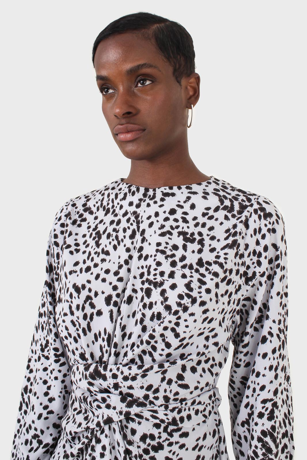 Light blue animal print cross over waist maxi dress_6