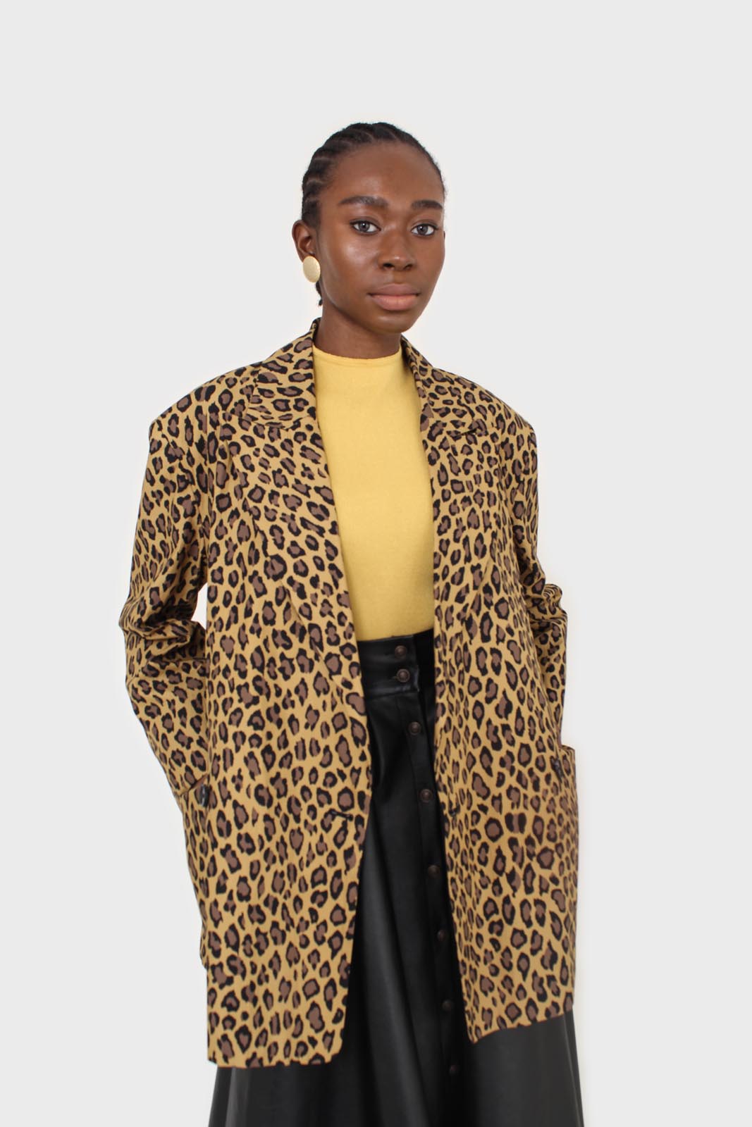 Mustard and brown leopard print blazer_3
