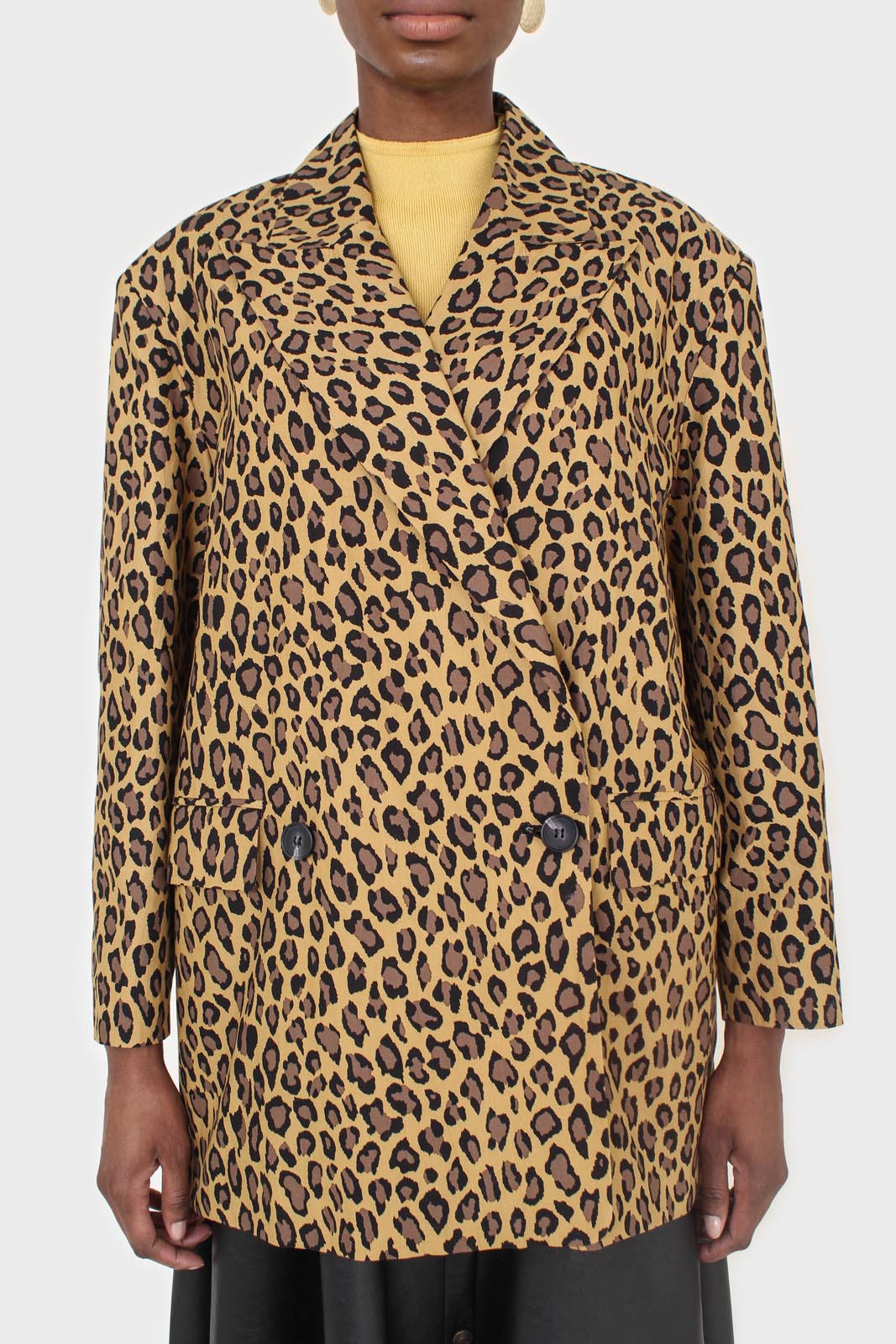 Mustard and brown leopard print blazer_9