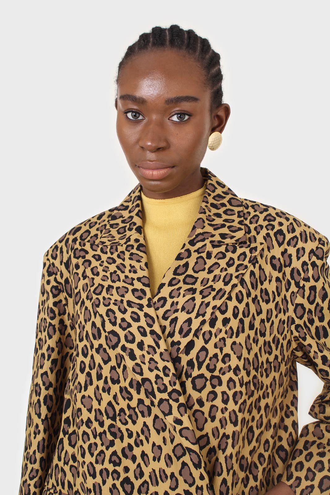 Mustard and brown leopard print blazer_10