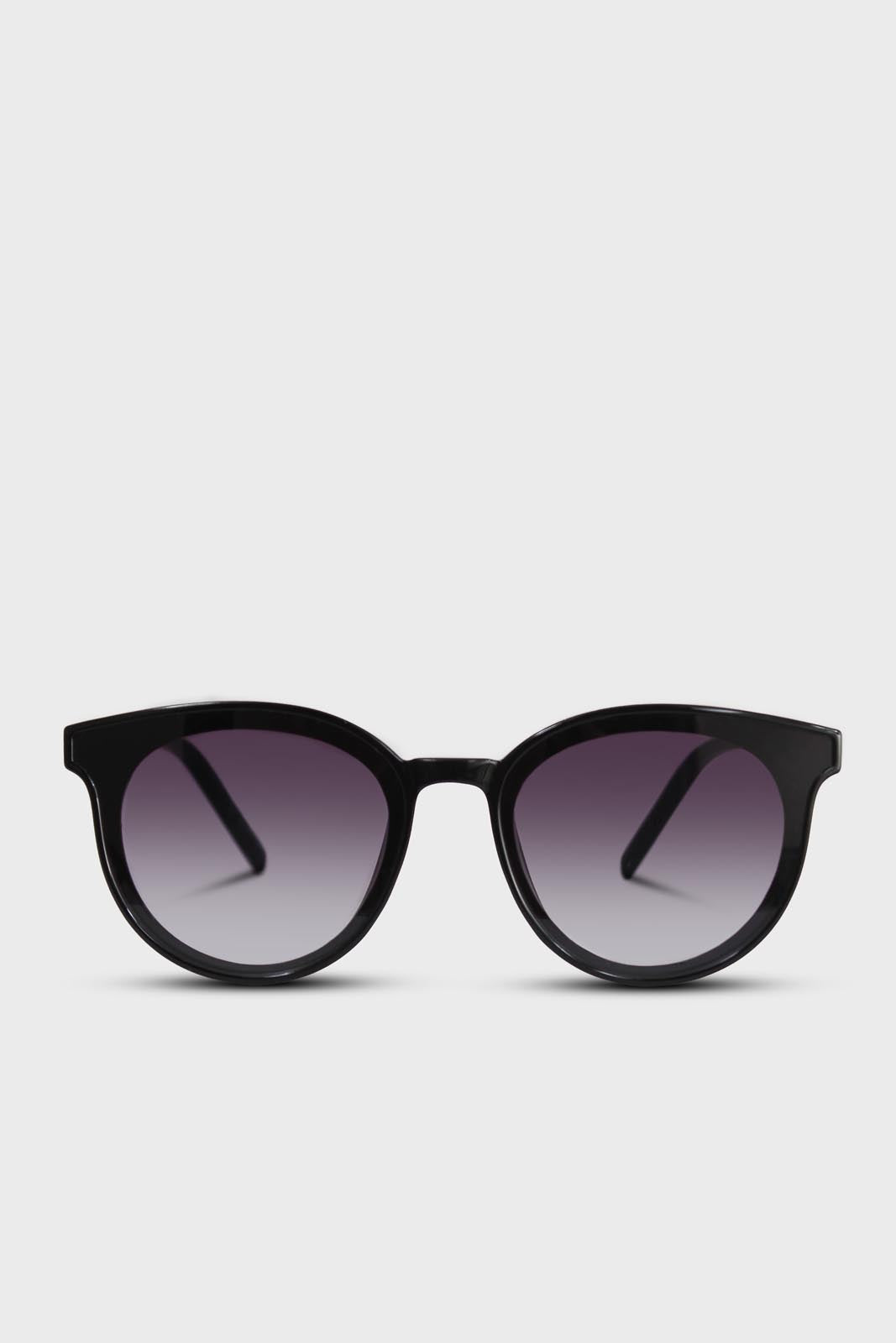 Black thick frame classic round sunglasses_1