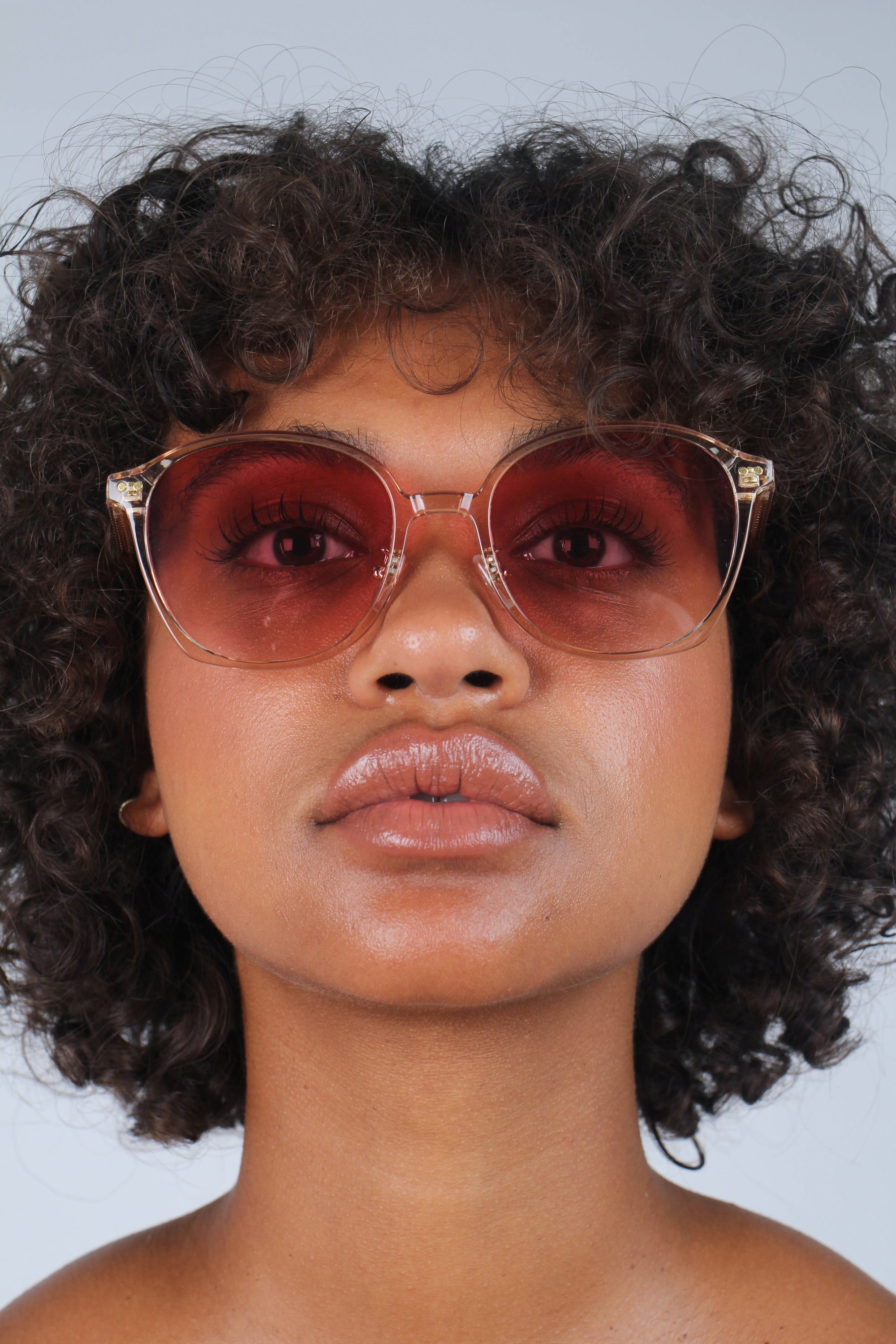 Pink perspex frame classic sunglasses_4