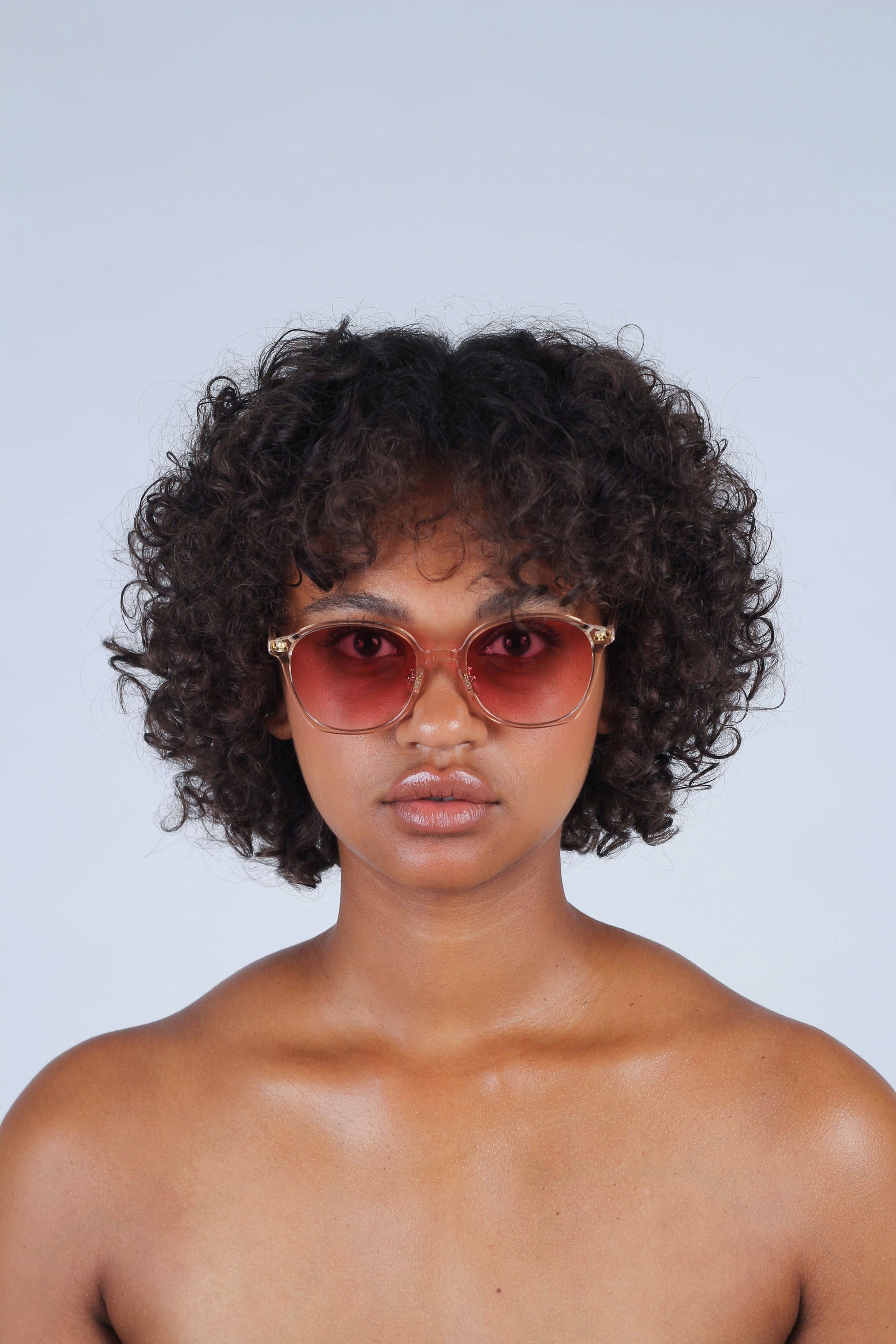 Pink perspex frame classic sunglasses_6