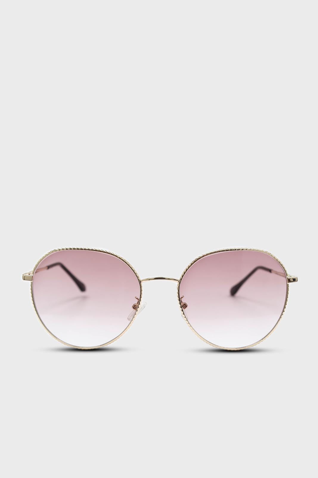 Beige graded lens gold frame aviator sunglasses_1