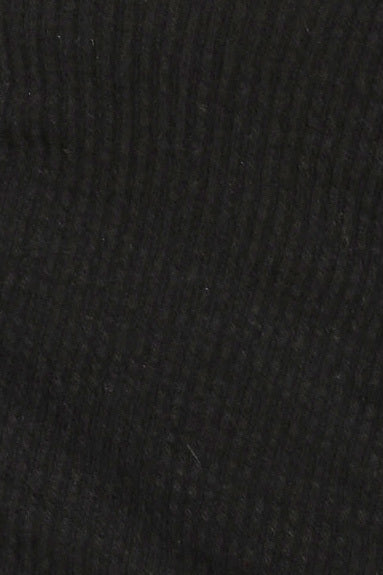 Black off shoulder ruched front ribbed top_9