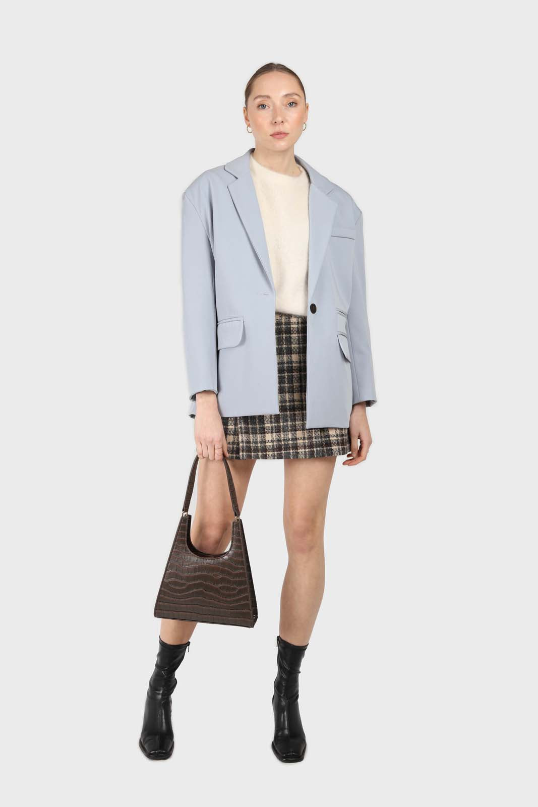 Powder blue contrast button oversized blazer_9