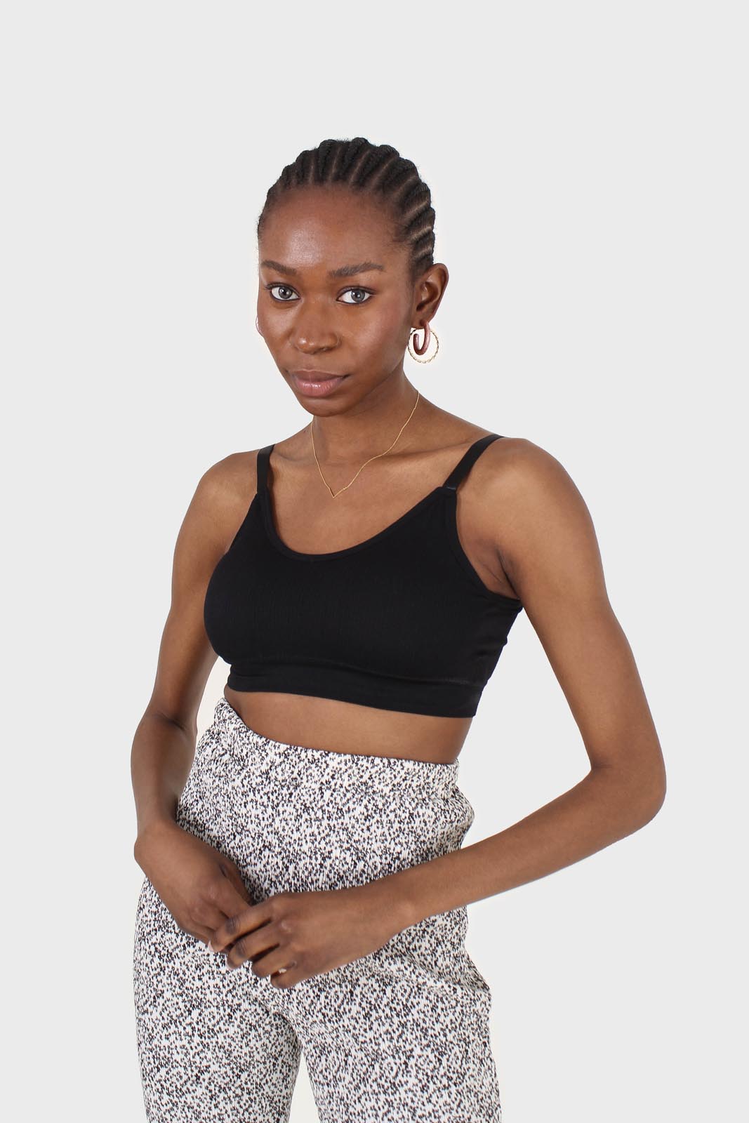 Black ribbed bra top_5