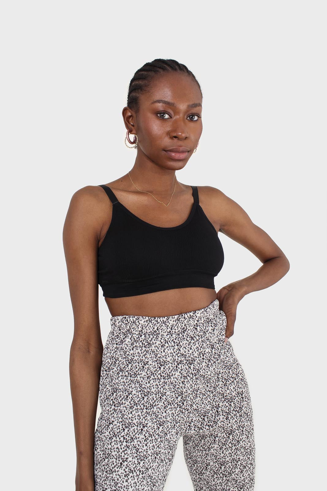 Black ribbed bra top_4