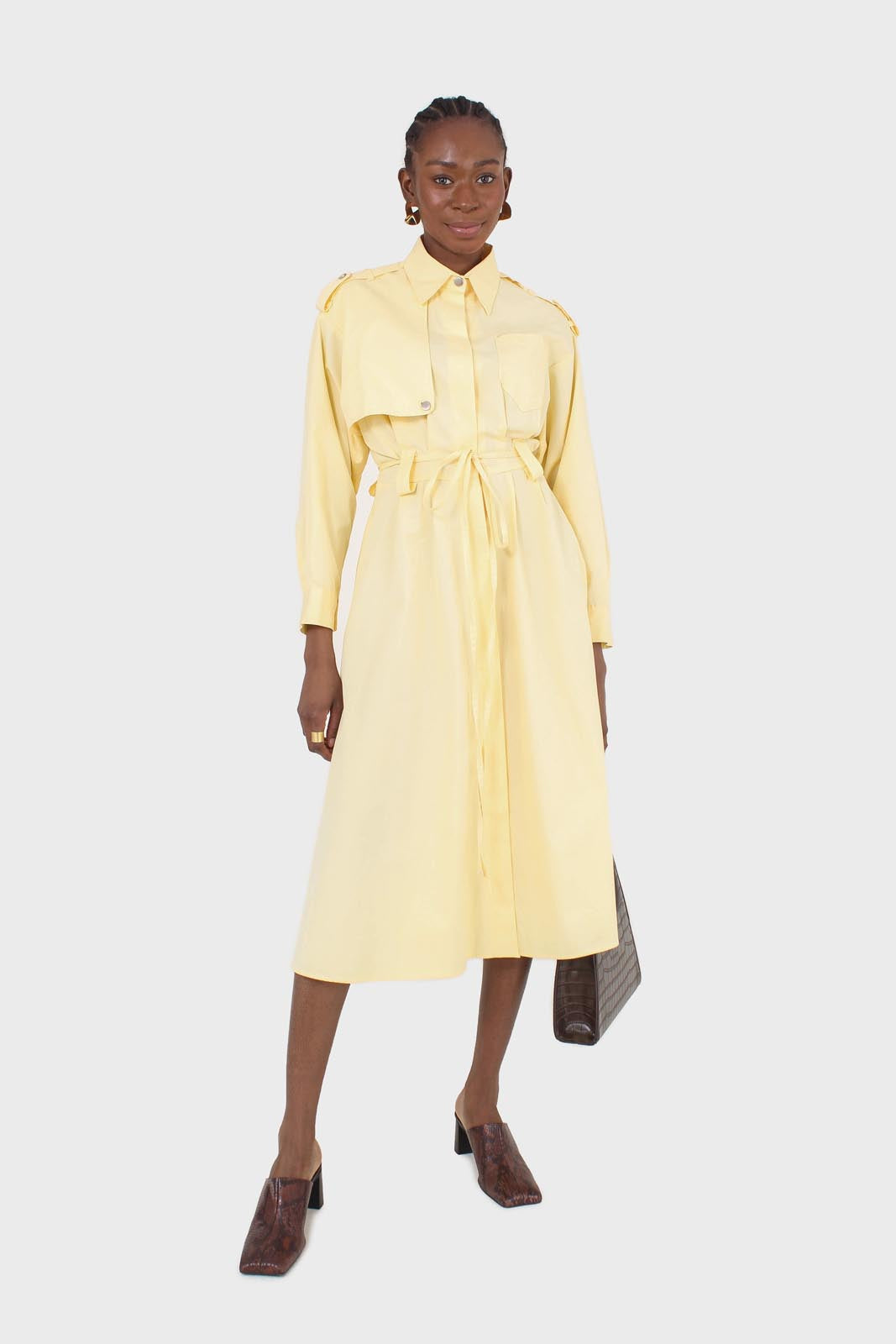 Lemon button front utility maxi dress_1