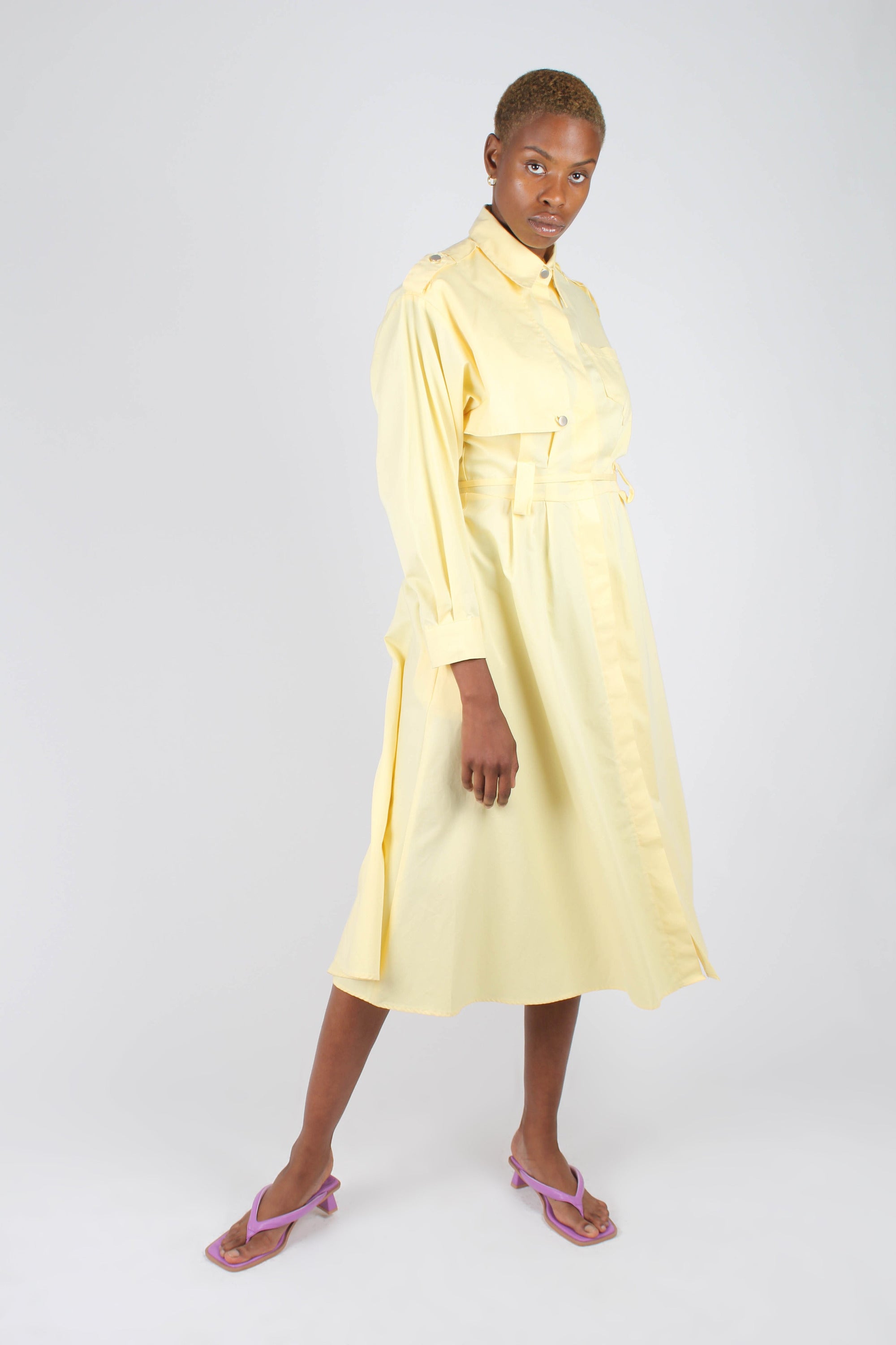 Lemon button front utility maxi dress_11