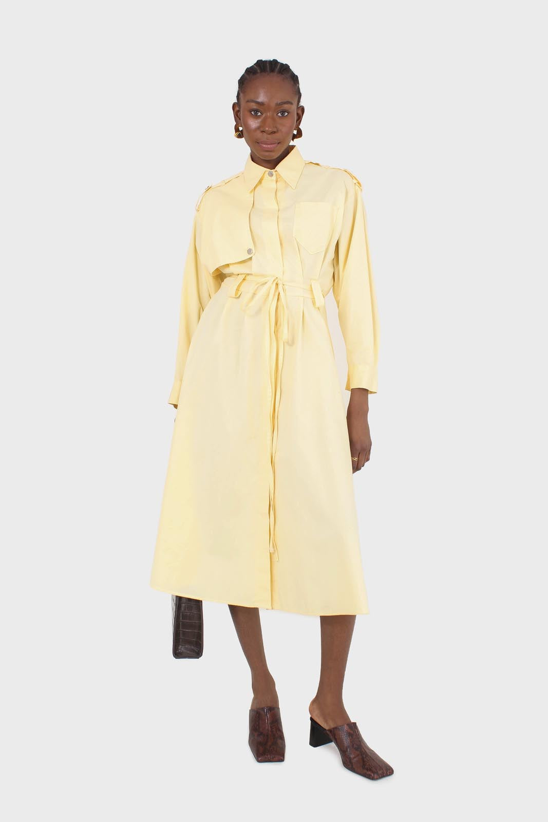 Lemon button front utility maxi dress_6