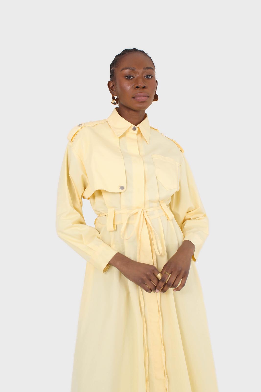 Lemon button front utility maxi dress_7