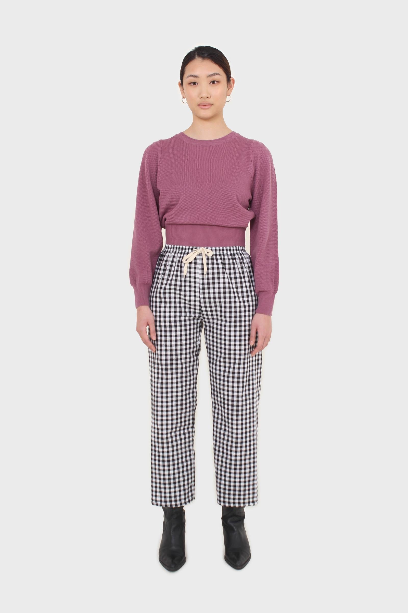 Purple balloon sleeve crop jumper_6
