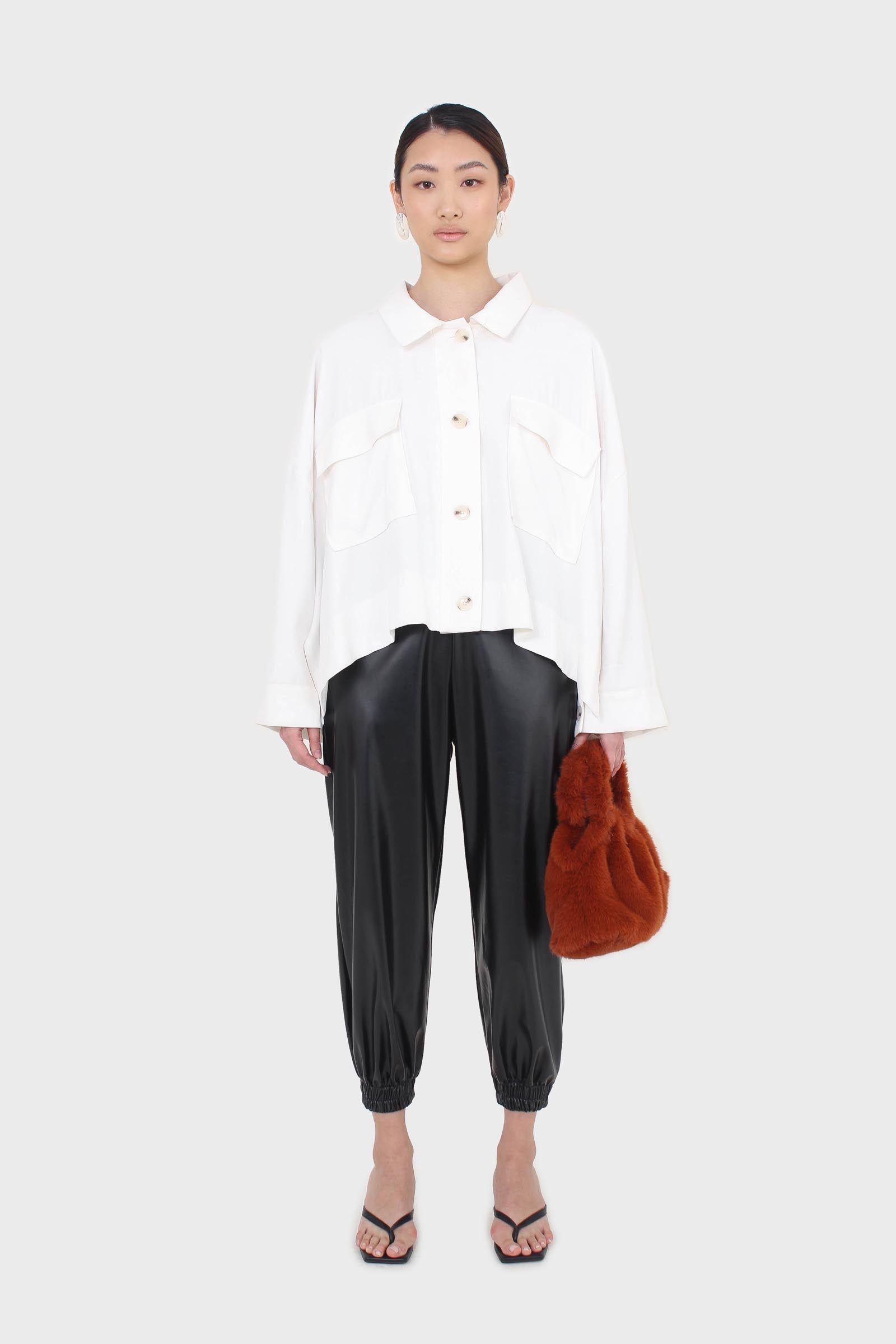 White oversized patch pocket shirt jacket_8