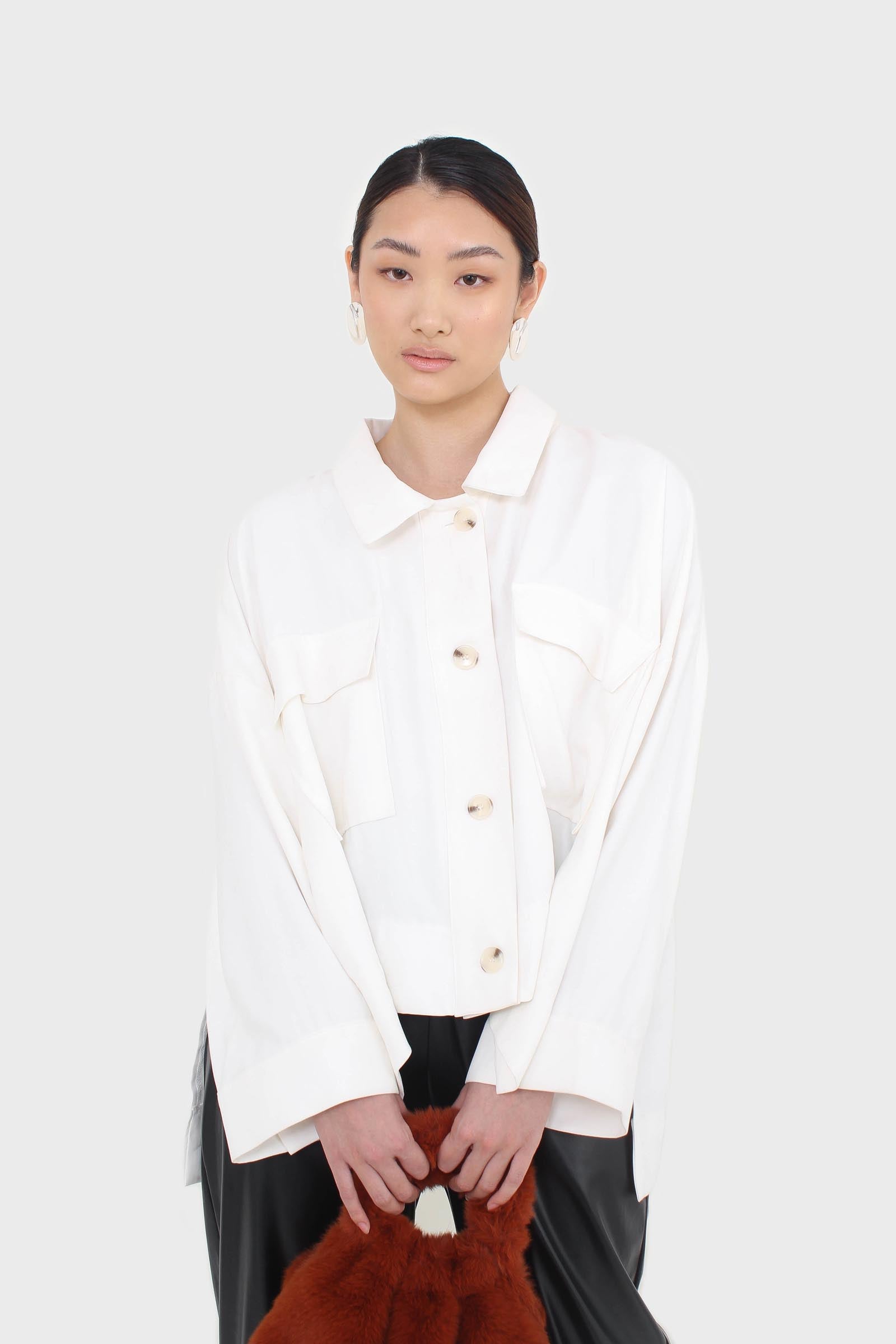 White oversized patch pocket shirt jacket_7